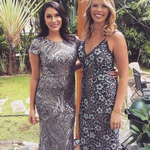 betsy & adam sequined gown